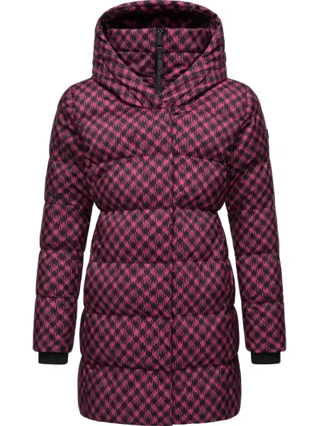 Ragwear Zimní kabát Niara magenta černá