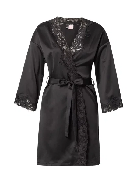 Lauren Ralph Lauren Halat pentru dimineață SIGNATURE SATIN' negru