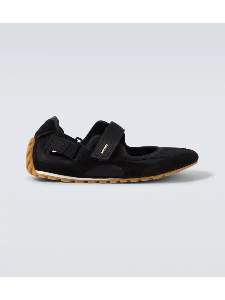 Sneakerși Bottega Veneta din piele de căprioară negru