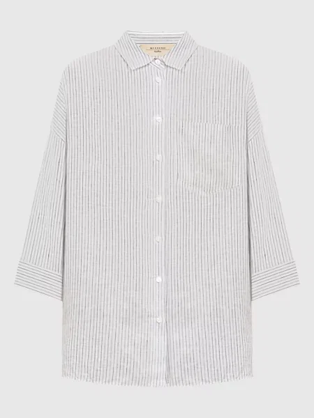 Сорочка PANETTO з льону в смужку Max Mara Weekend біла