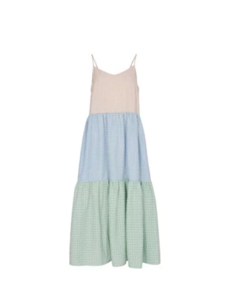 Wielobarwność sukienka midi Nümph do kolan na ramiączkach