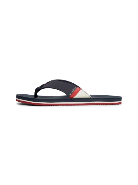 TOMMY HILFIGER Flip-flops bleumarin / roșu alb