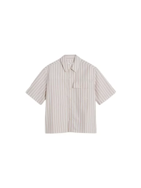 Koszula z krótkim rękawem Maison Kitsune beżowa