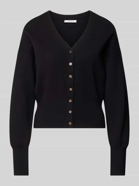 Kardigan o kroju regular fit z dodatkiem model Compact' Topshop czarny