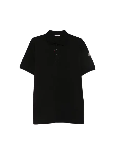 Koszulka polo Moncler z logo czarna