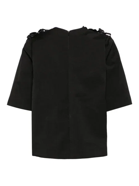 Bluză Biyan cu model floral din dantelă negru