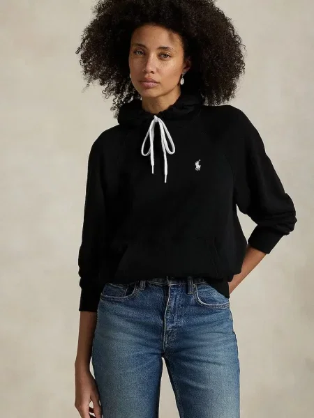 Pulover Polo Ralph Lauren s kapuco črna