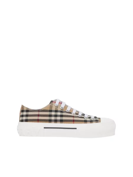 Sneakersy Burberry w kratę retro beżowe