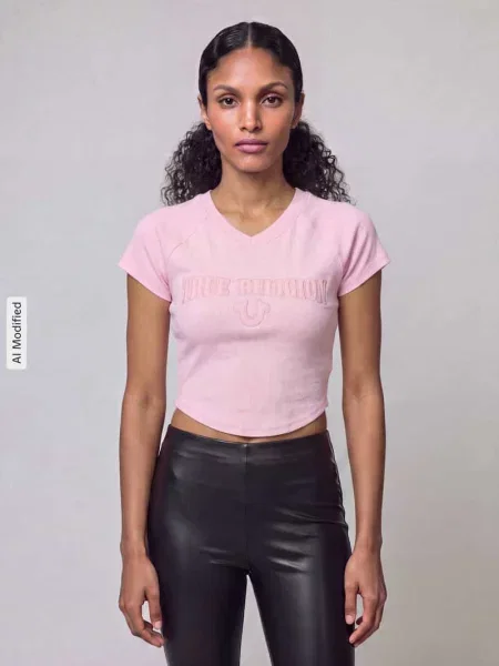 Top dziecięcy True Religion różowy