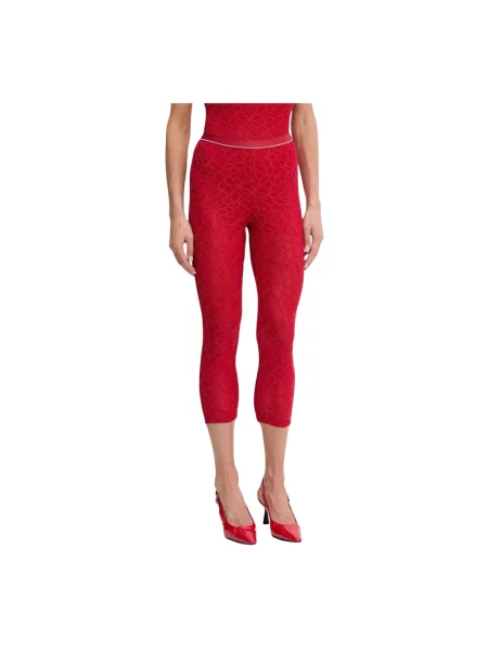 Pinko legginsy wzorzyste czerwony