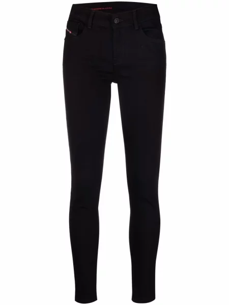 Jeansy skinny Diesel SLANDY z niską talią czarne