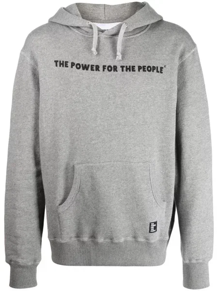 Hanorac cu glugă The Power For The People cu imagine gri