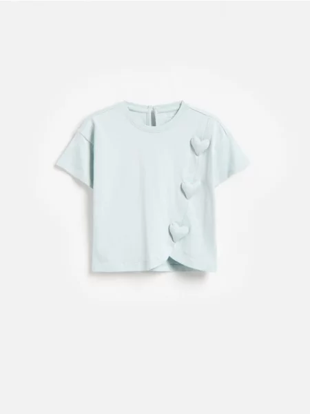 Reserved Tricou cu aplicații verde-pal verde