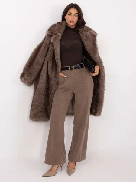 Hlače Italy Moda jednobojne smeđa