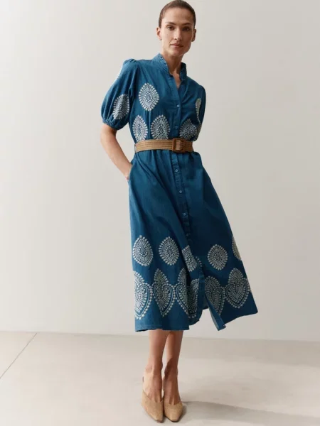 More & More Dżinsowa sukienka Kobiety niebieski|biały 34 biała