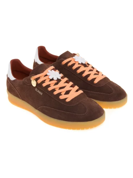 Sneakersy Sun68 skórzane brązowe
