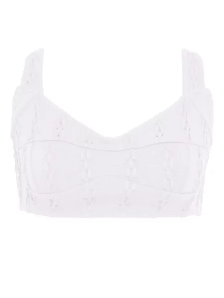 Top Amir Slama fără mâneci alb