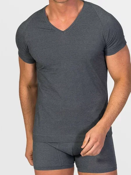 Tricou Zd Zero Defects cu decolteu în V gri