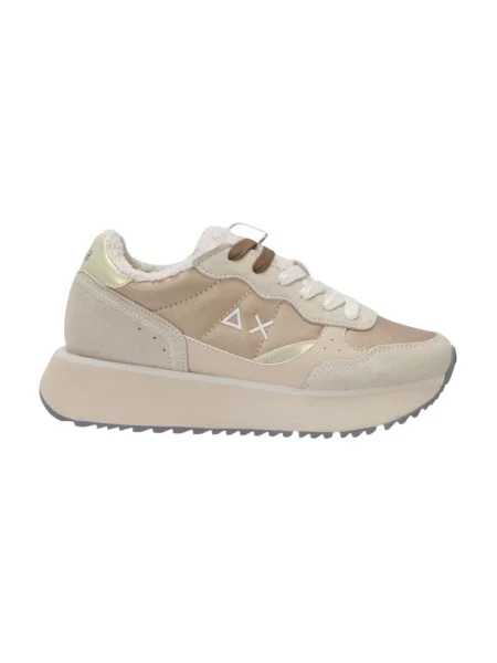 Sneakersy Sun68 typu teddy beżowe