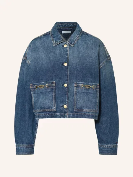 Tommy Hilfiger Džínová Bunda cam mid modrá