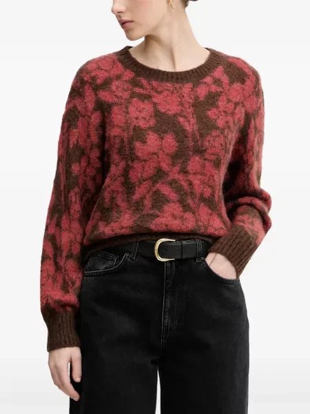 Pulover Benetton cu model floral roșu