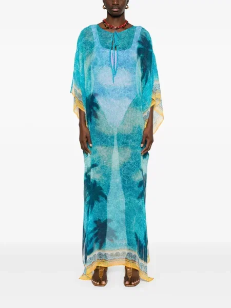 Rochie maxi Casablanca de mătase de costum albastru