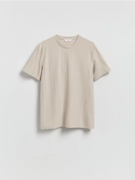 Reserved Tricou regular fit din structurat deschis gri