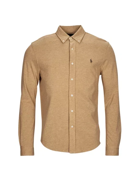 Srajca Polo Ralph Lauren z dolgimi rokavi bež