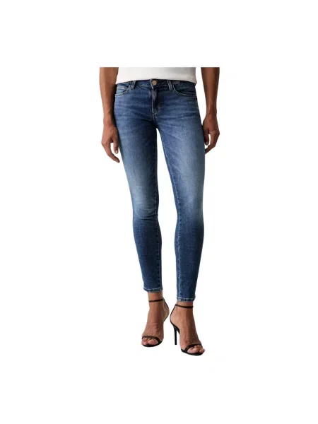 Guess jeansy skinny CURVE X niebieskie