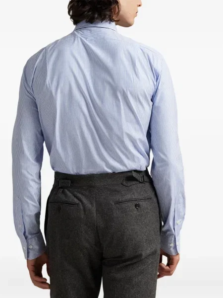 Dlouhá pruhovaná s límcem kšiltovka Polo Ralph Lauren modrá