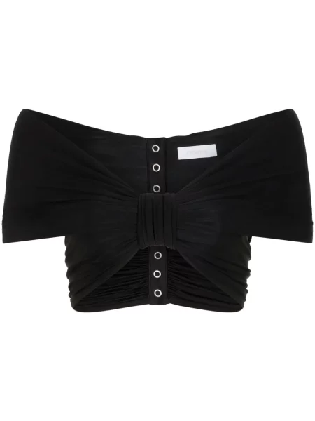 Top Rabanne drapat negru