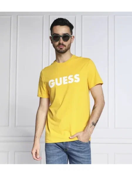 GUESS Tricou LABYRINTH galben