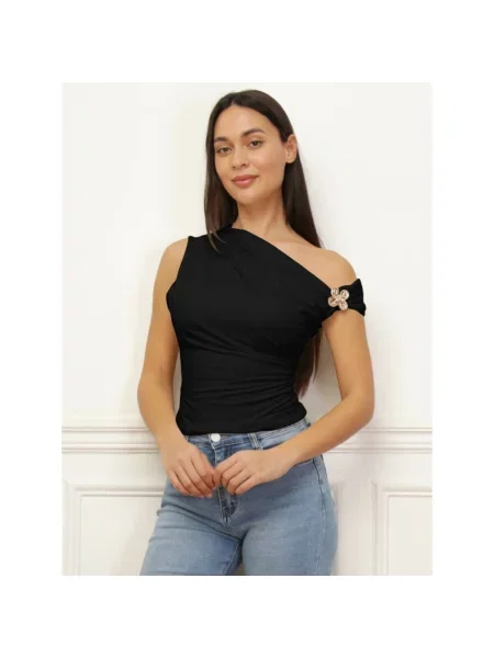 Top La Modeuse negru