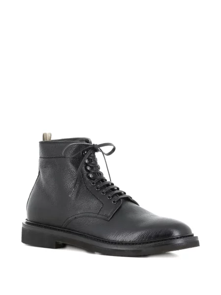 Botine Officine Creative cu șireturi din piele negru