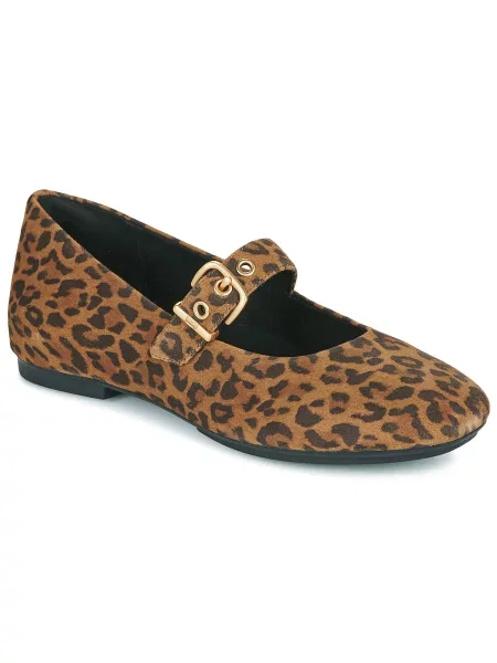 Pantofi cu toc Fitflop din piele de căprioară maro
