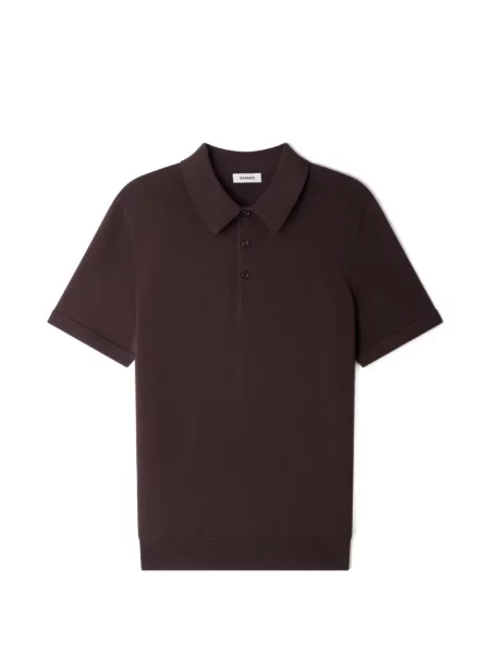 Tricou polo Sandro de mătase maro