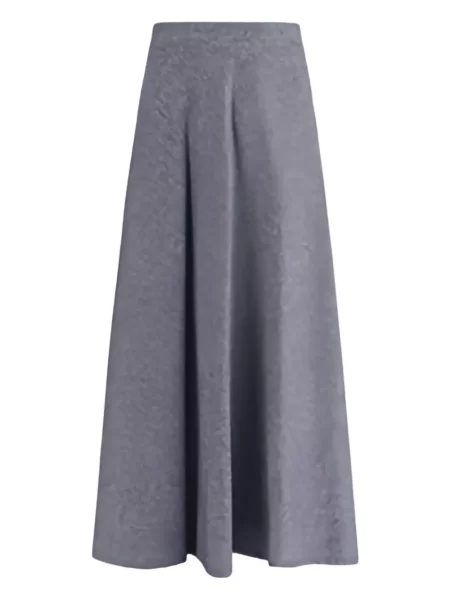 Fustă din denim Sara Roka în linie A gri