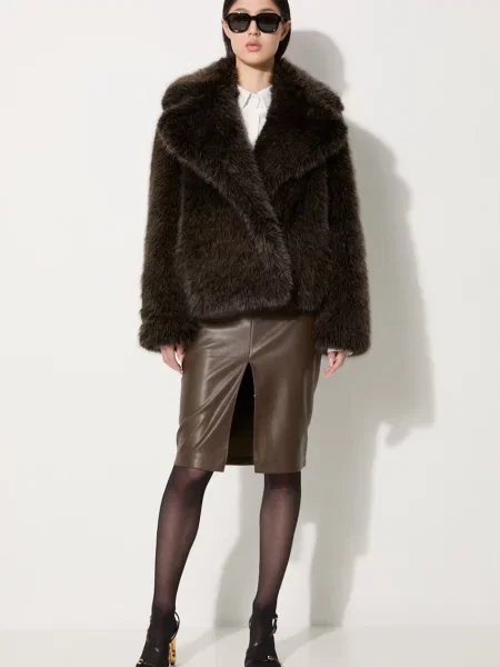 Μπουφάν Kenzo Short Fake Fur Blouson μαύρο