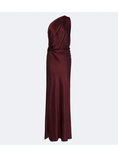 Rochie The Sei din satin drapată cu un umăr gol