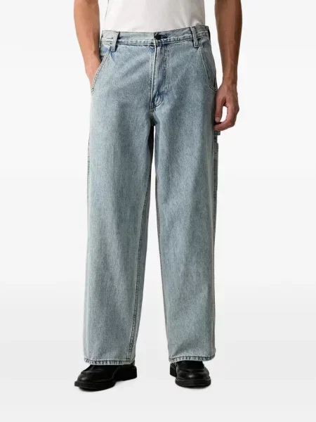 Pantaloni scurți din denim Levi's® din dantelă zdrențuiți cu talie înaltă albastru