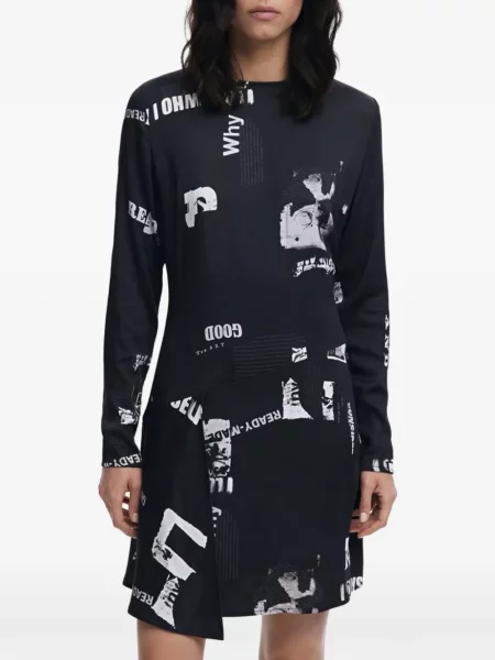 Rochie mini Desigual cu imagine negru