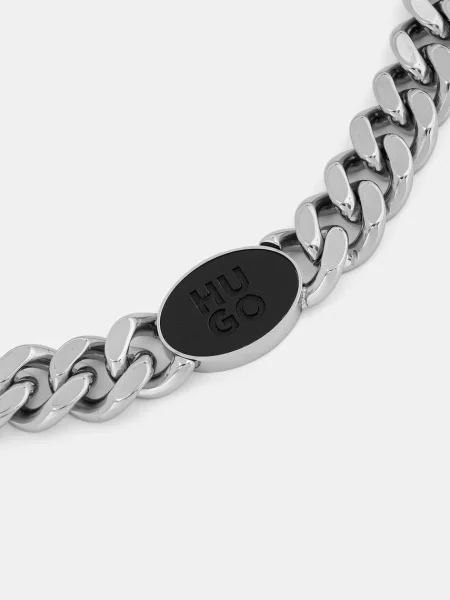 HUGO Zapestnica Črna srebrna