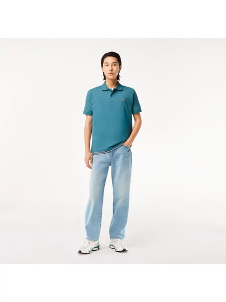 Lacoste Koszulka Polo Oryginał Petit Piqué niebieska