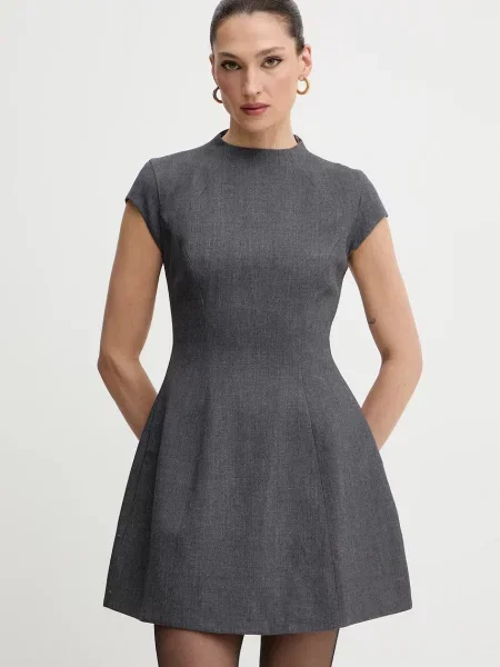 Bardot rochie mini evazați gri