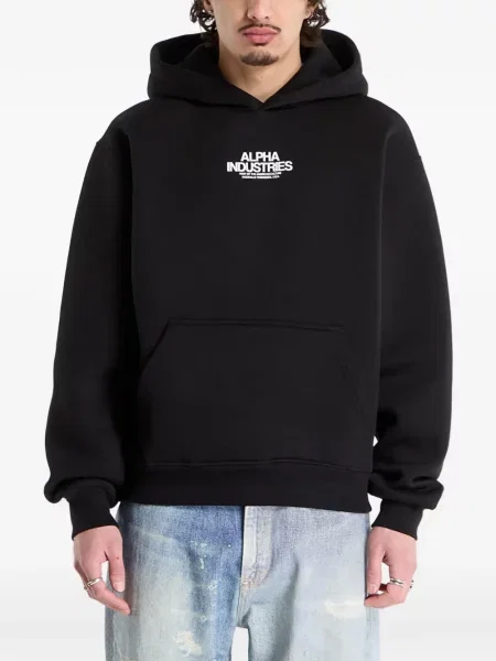 Hanorac cu glugă Alpha Industries negru