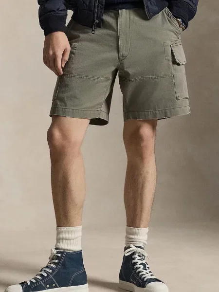 Polo Ralph Lauren pantaloni scuți cargo bărbătești din gri