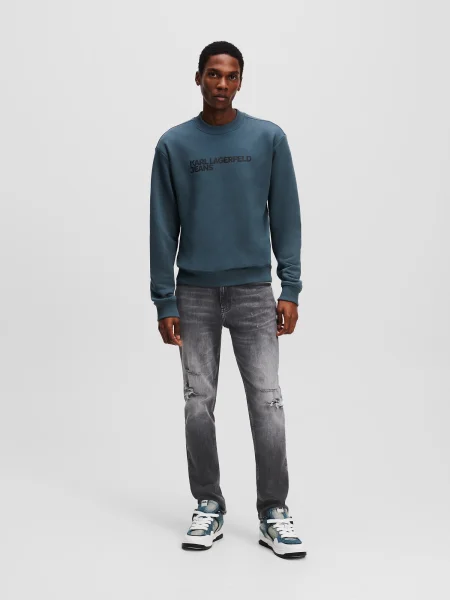 KARL LAGERFELD JEANS Džínsy Distressed tmavosivá