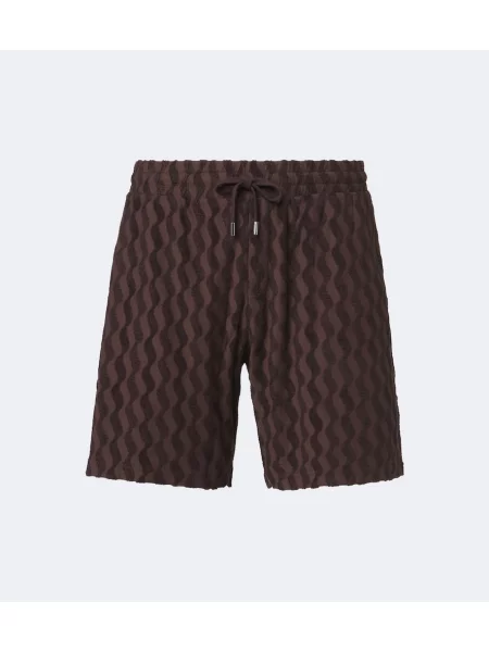 Pantaloni scurți Frescobol Carioca din material terry maro