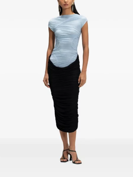 Rochie midi Maygel Coronel cu volane negru
