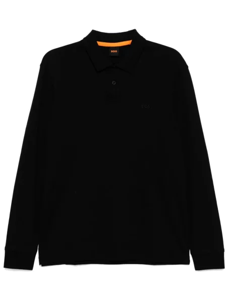 Polo Boss cu broderie negru